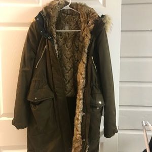 Faux fur parka